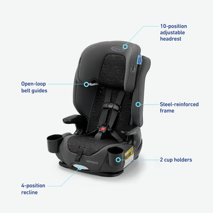 Nautilus 2.0 3-In-1 Harness Booster Car Seat, Crane