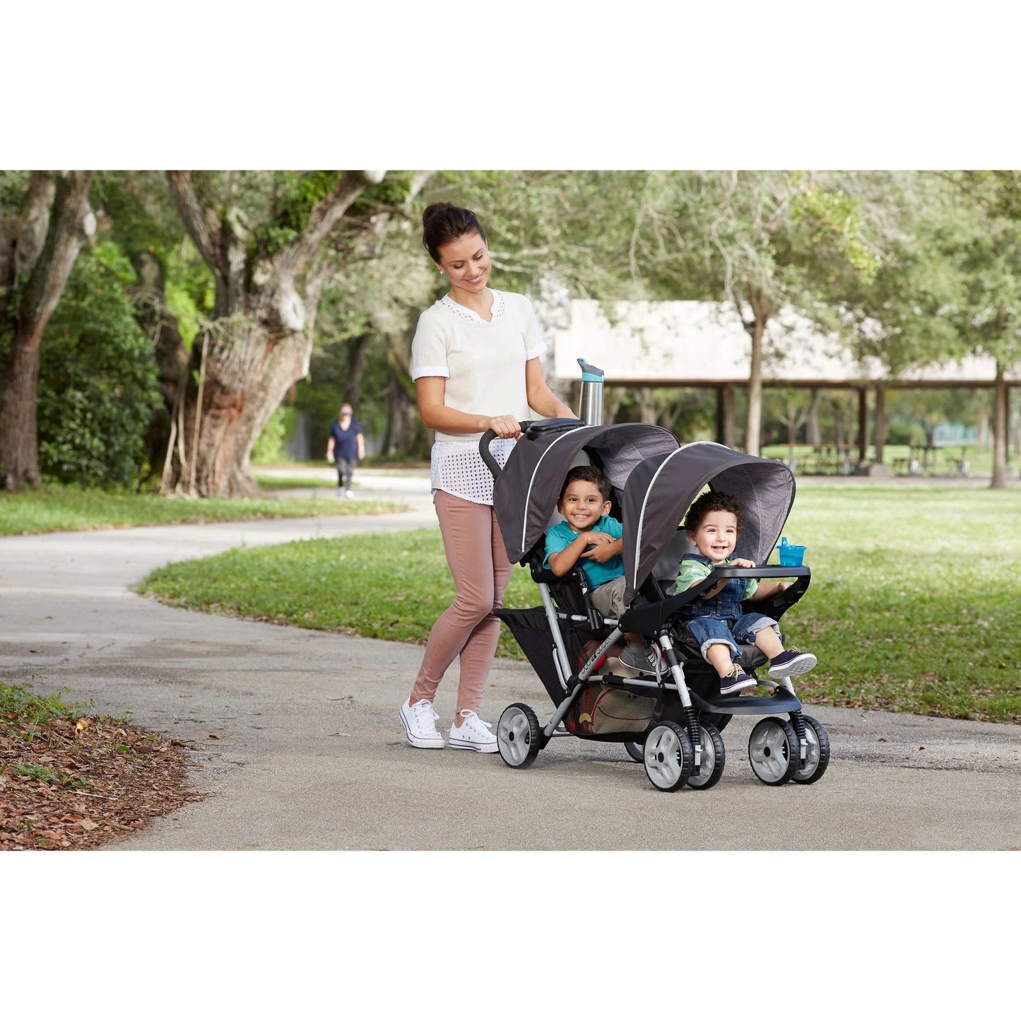 Duoglider Click Connect Double Stroller, Glacier, 27.37 Lbs