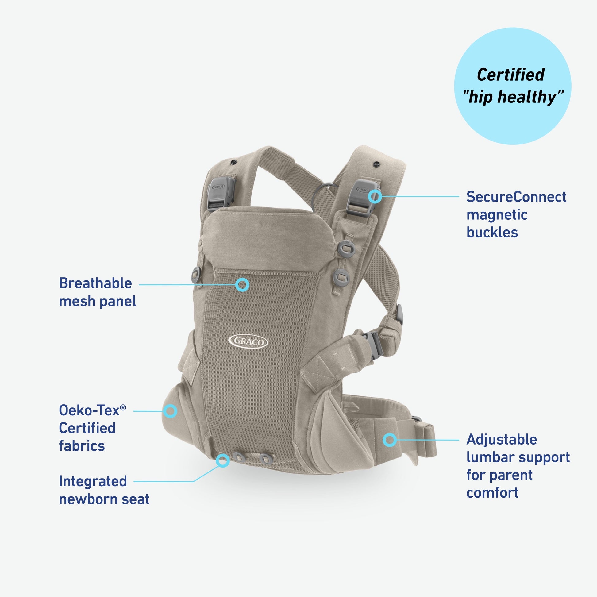 Convertible Baby Carrier, Oatmeal, One Size Fits All