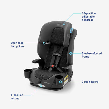 Nautilus 2.0 3-In-1 Harness Booster Car Seat, Crane, 1 Count