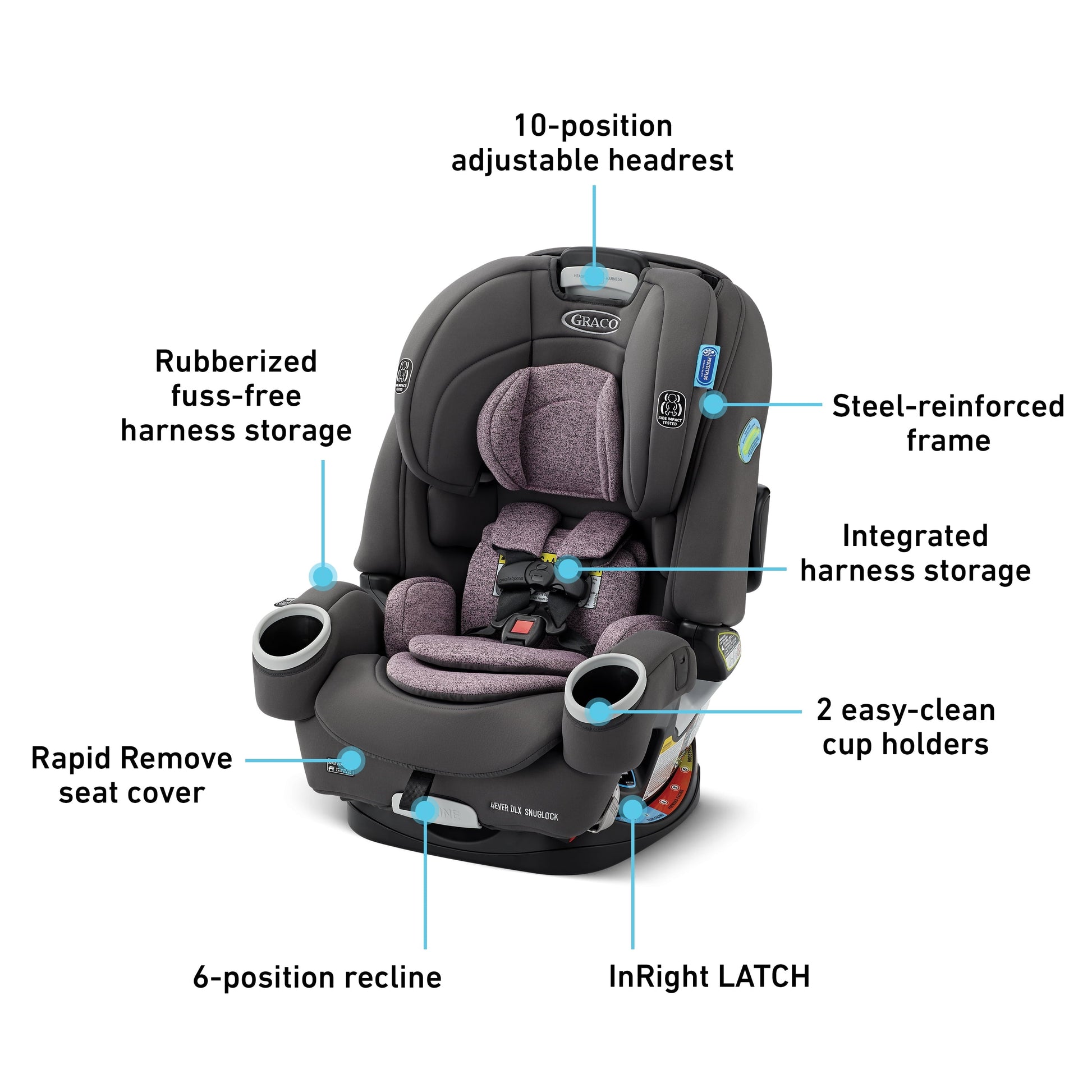 4Ever DLX Snuglock 4-In-1 Convertible Car Seat, Leila