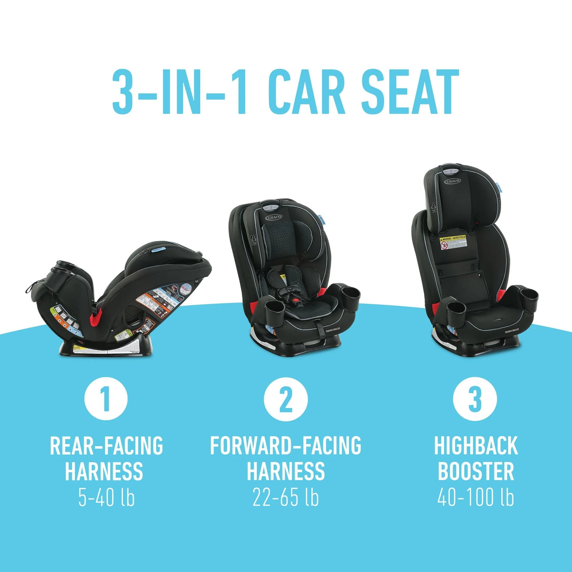 Triogrow Snuglock 3-In-1 Car Seat, Leland, 1 Count