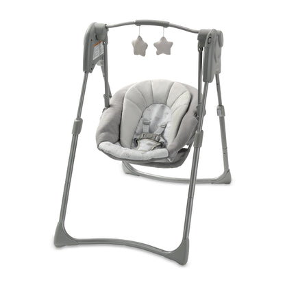 Slim Spaces Compact Baby Swing, Adjustable Height, Reign