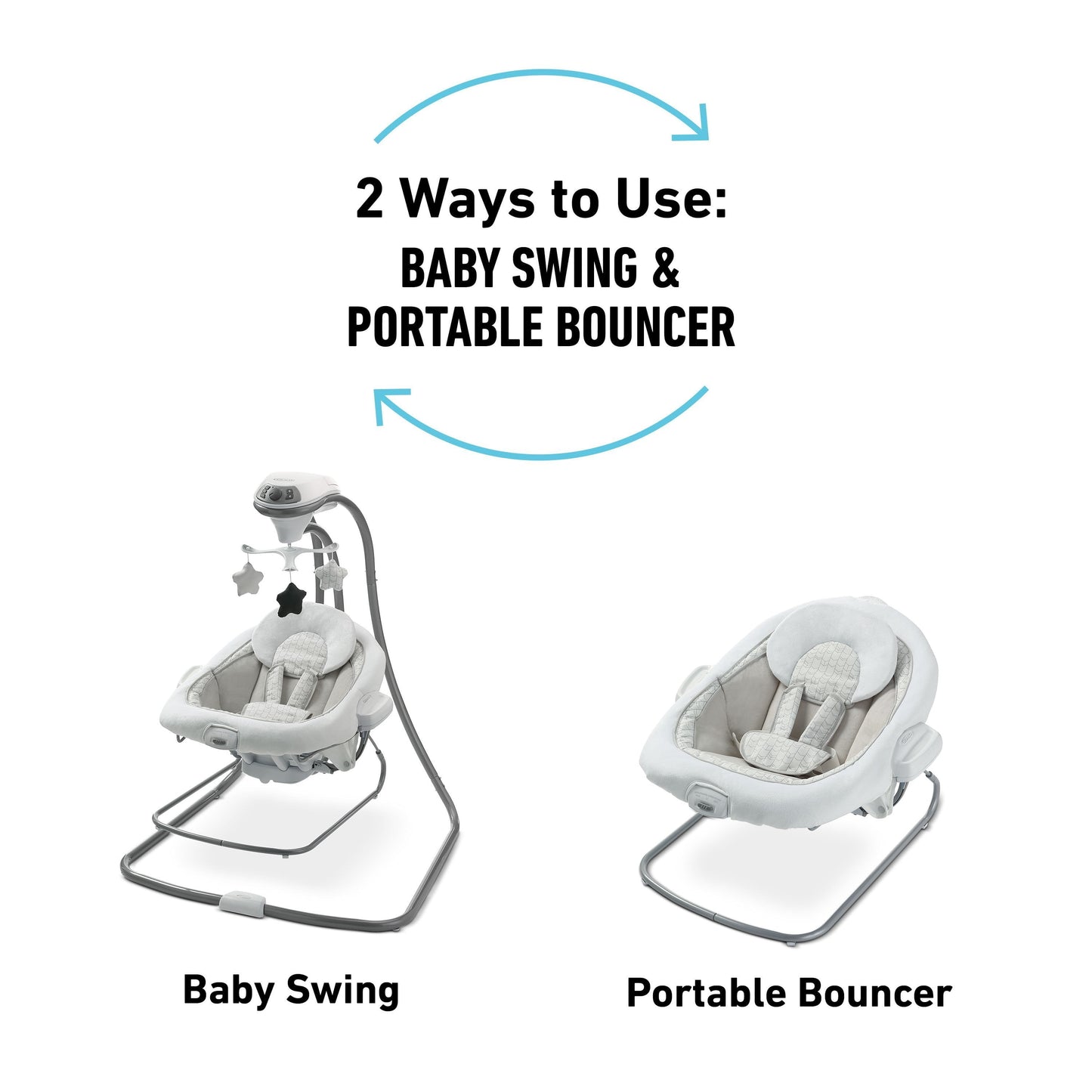 Duetconnect LX Infant Baby Swing and Bouncer, Perfect for Newborns to Toddlers, Redmond