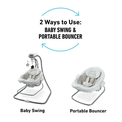 Duetconnect LX Infant Baby Swing and Bouncer, Perfect for Newborns to Toddlers, Redmond