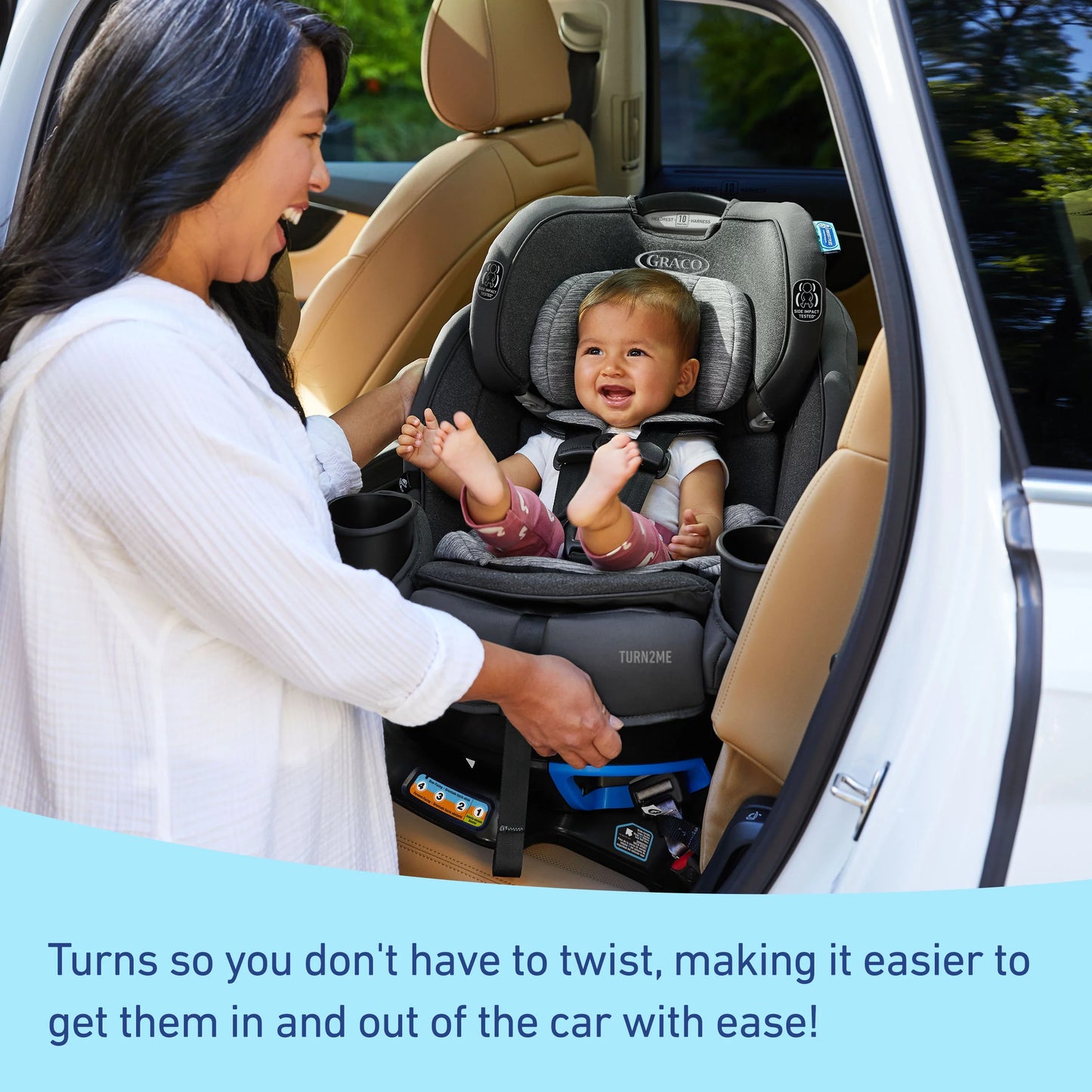 Turn2Me 3-In-1 Car Seat, Rotating Convertible Car Seat, Easy Installation, Cambridge, 30Lbs