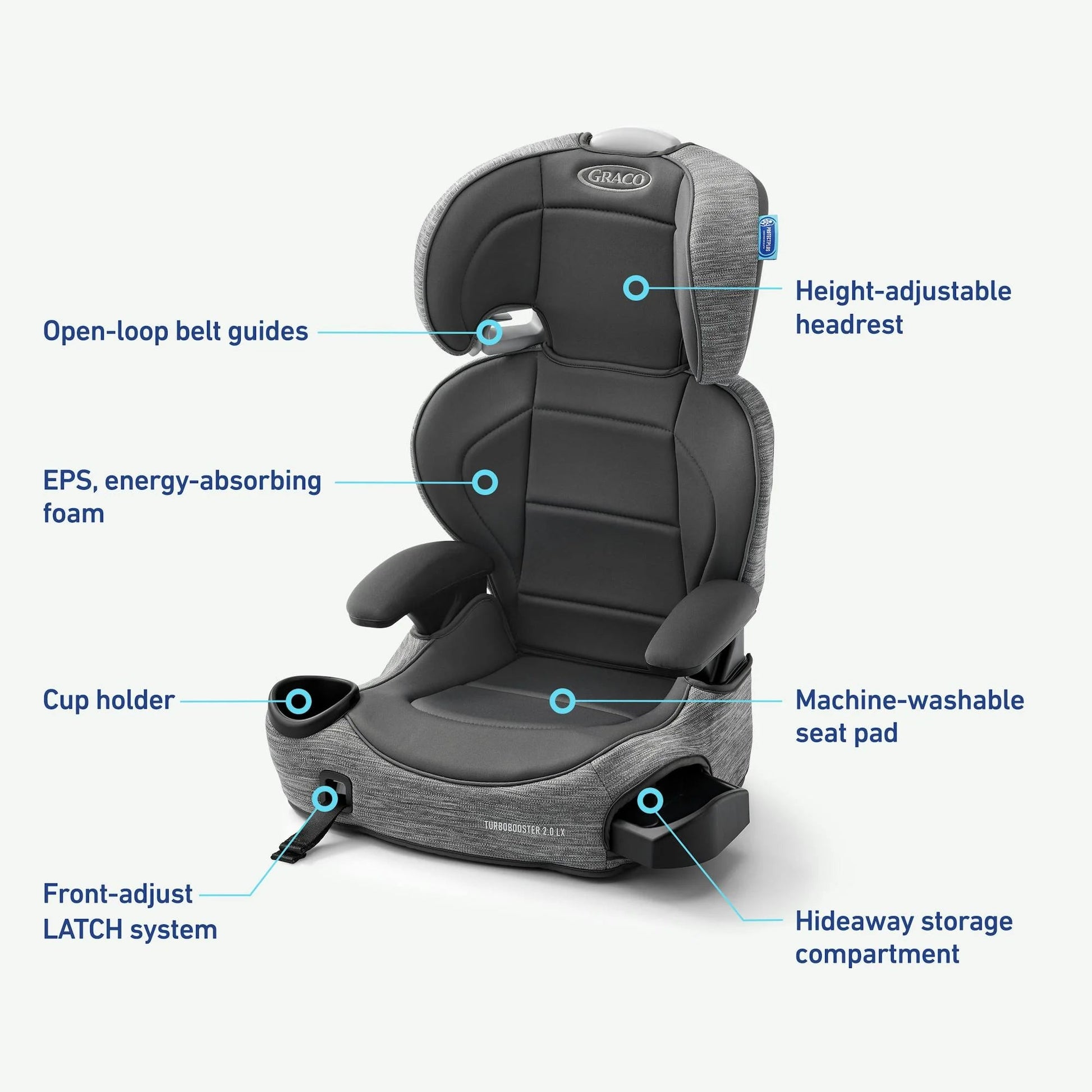 Turbobooster® 2.0 LX Highback Booster with Latch System