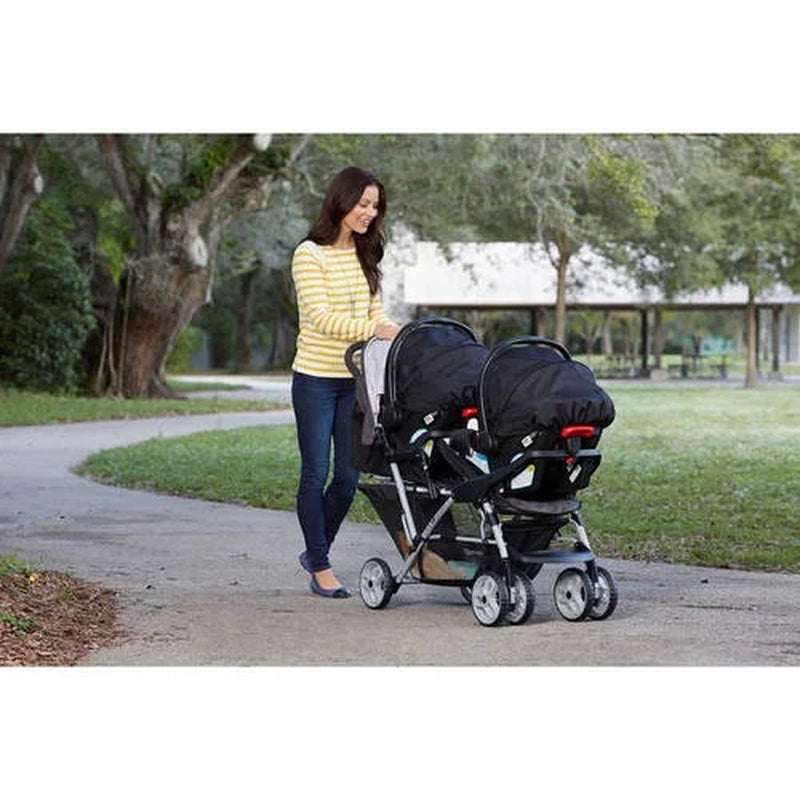 Duoglider Click Connect Double Stroller, Glacier, 27.37 Lbs