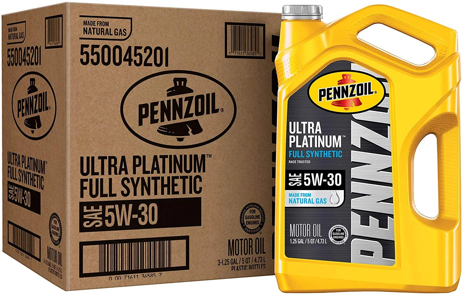 '- 550045201-3PK Ultra Platinum Full Synthetic 5W-30 Motor Oil (5-Quart, Case of 3)