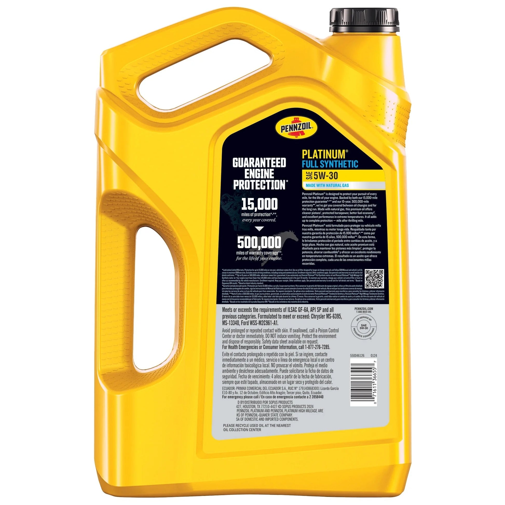 Platinum Full Synthetic 5W-30 Motor Oil, 5 Quart