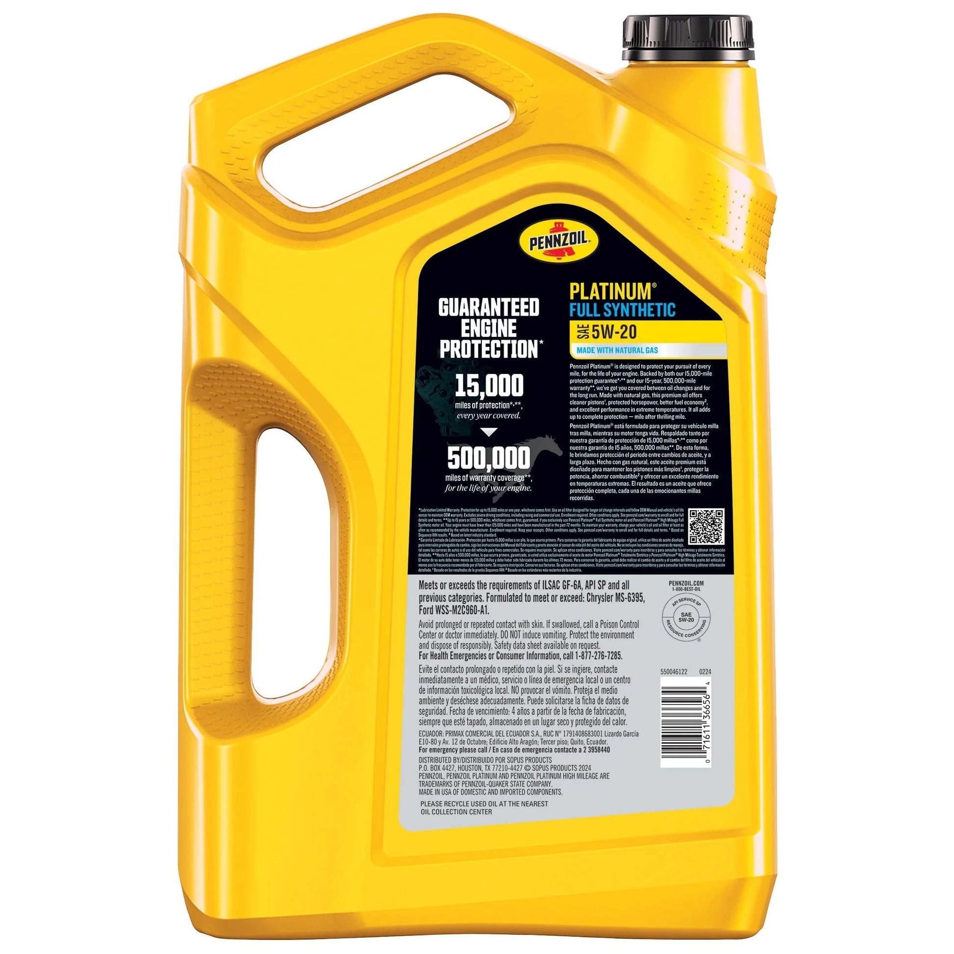 Platinum Full Synthetic 5W-20 Motor Oil, 5-Quart