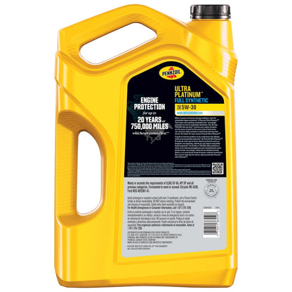 Ultra Platinum Full Synthetic 5W-30 Motor Oil, 5 Quart