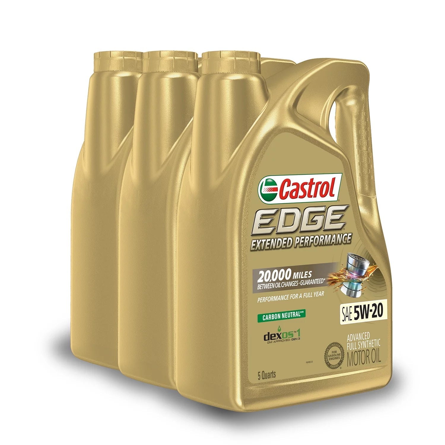 Edge Extended Performance 5W-20 Advanced Full Synthetic Motor Oil, 5 Quarts, Case of 3