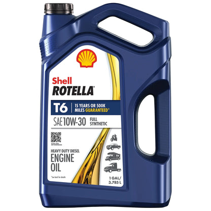 Shell  T6 Full Synthetic 10W-30 Diesel Engine Oil, 1 Gallon