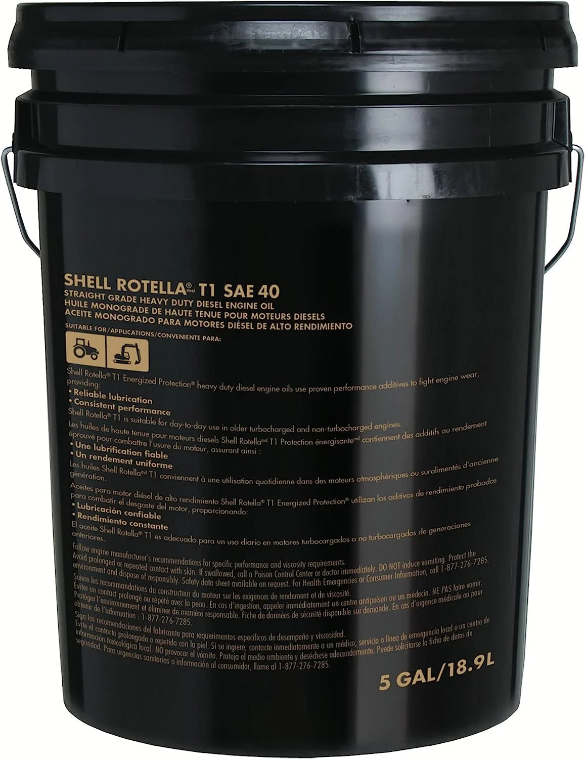 Rotella T1 SAE 40 Motor Diesel Oil (5 Gallon Pail)