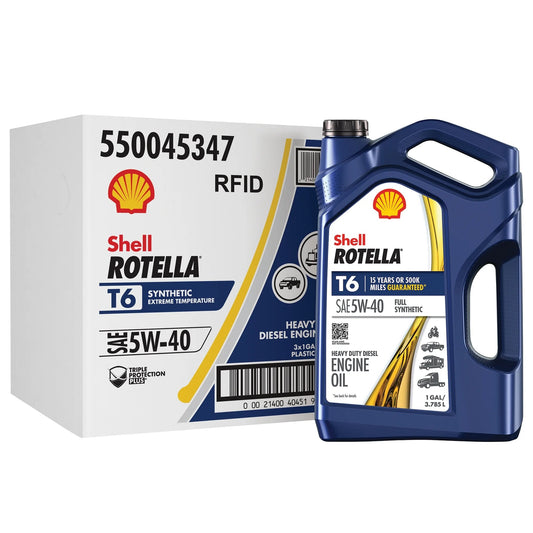 Shell  T6 Full Synthetic 5W-40 Motor Oil, 1 Gallon (3 Pack)