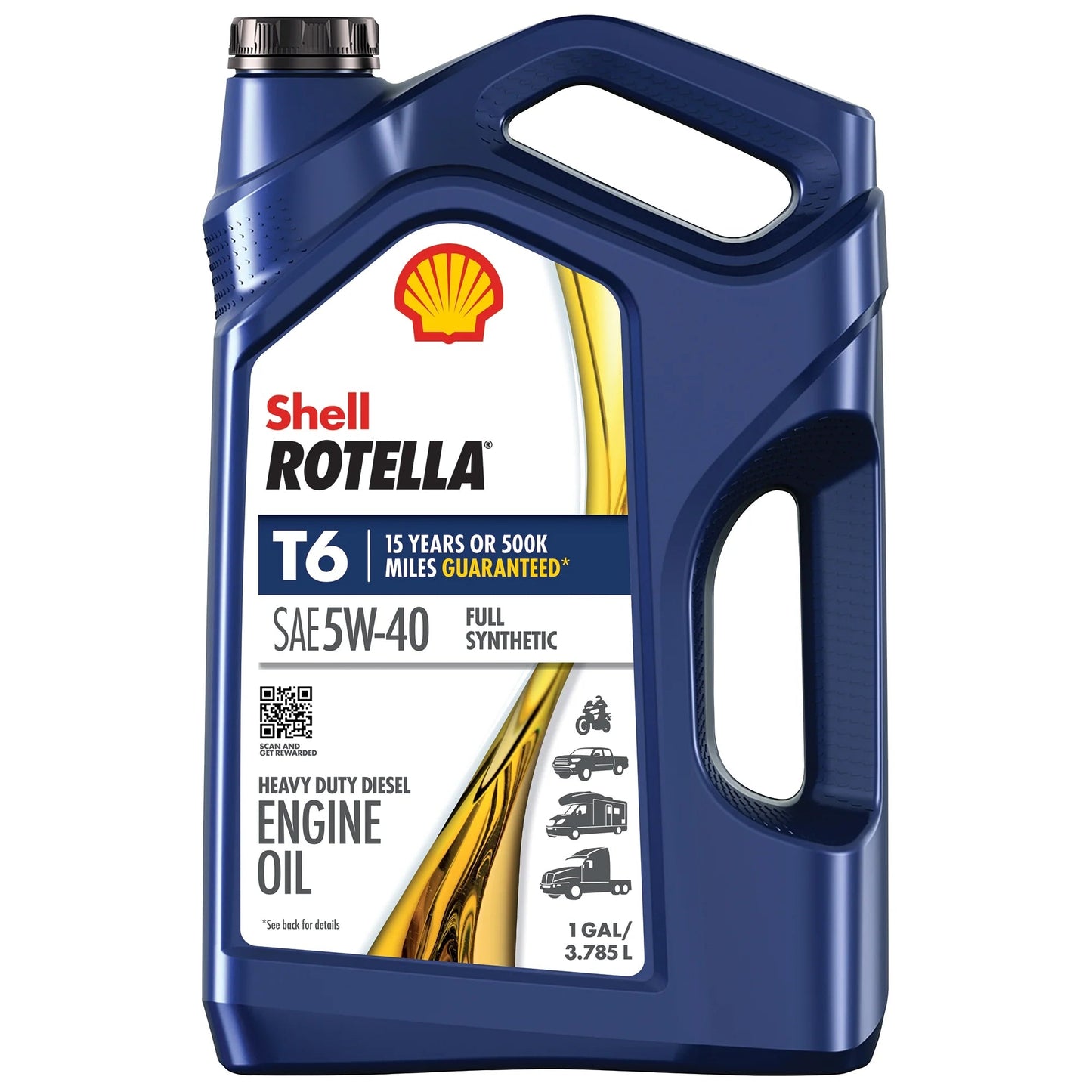 Shell  T6 Full Synthetic 5W-40 Diesel Engine Oil, 1 Gallon