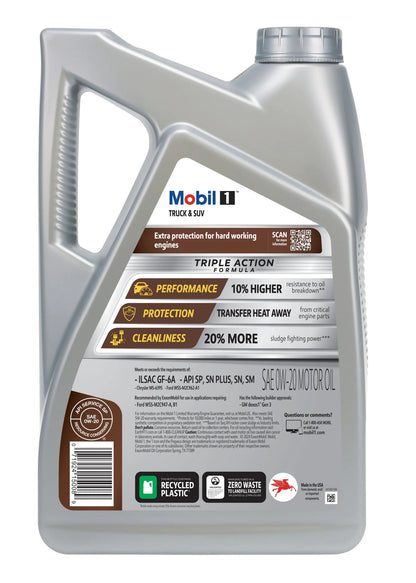 Truck & SUV Full Synthetic Motor Oil 0W-20, 5 Quart