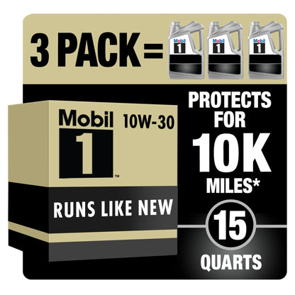 Advanced Full Synthetic Motor Oil 10W-30, 5 Quart (Pack of 3)