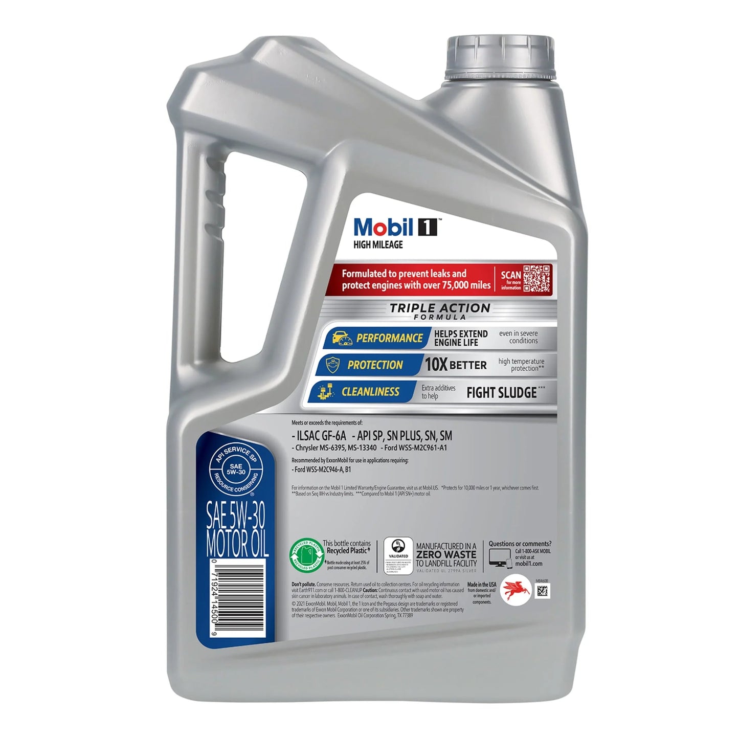 High Mileage Full Synthetic Motor Oil 5W-30, 5 Quart (Pack of 3)