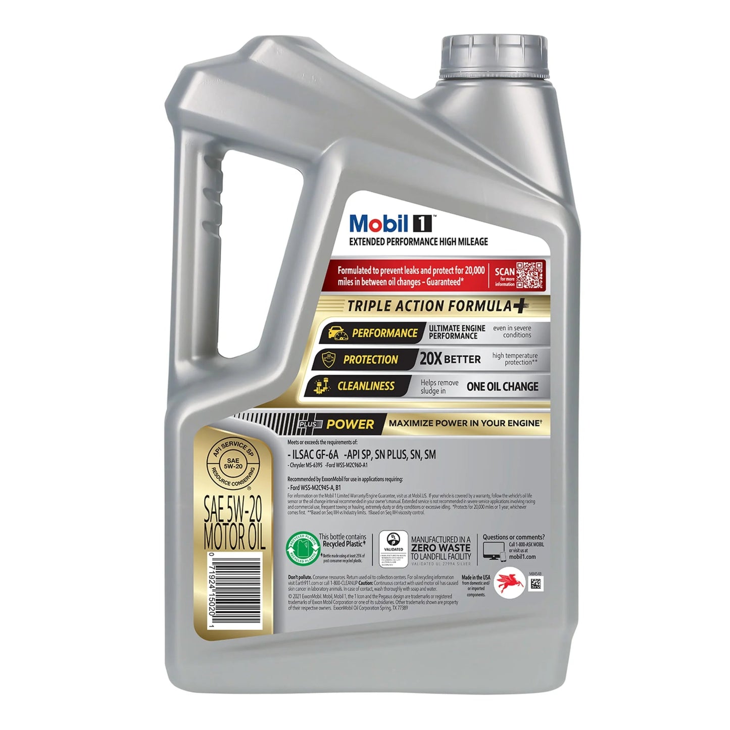 Extended Performance High Mileage Full Synthetic Motor Oil 5W-20, 5 Quart