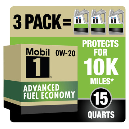 (2 Pack)  Advanced Fuel Economy Full Synthetic Motor Oil 0W-20, 5 Quart (Pack of 3)