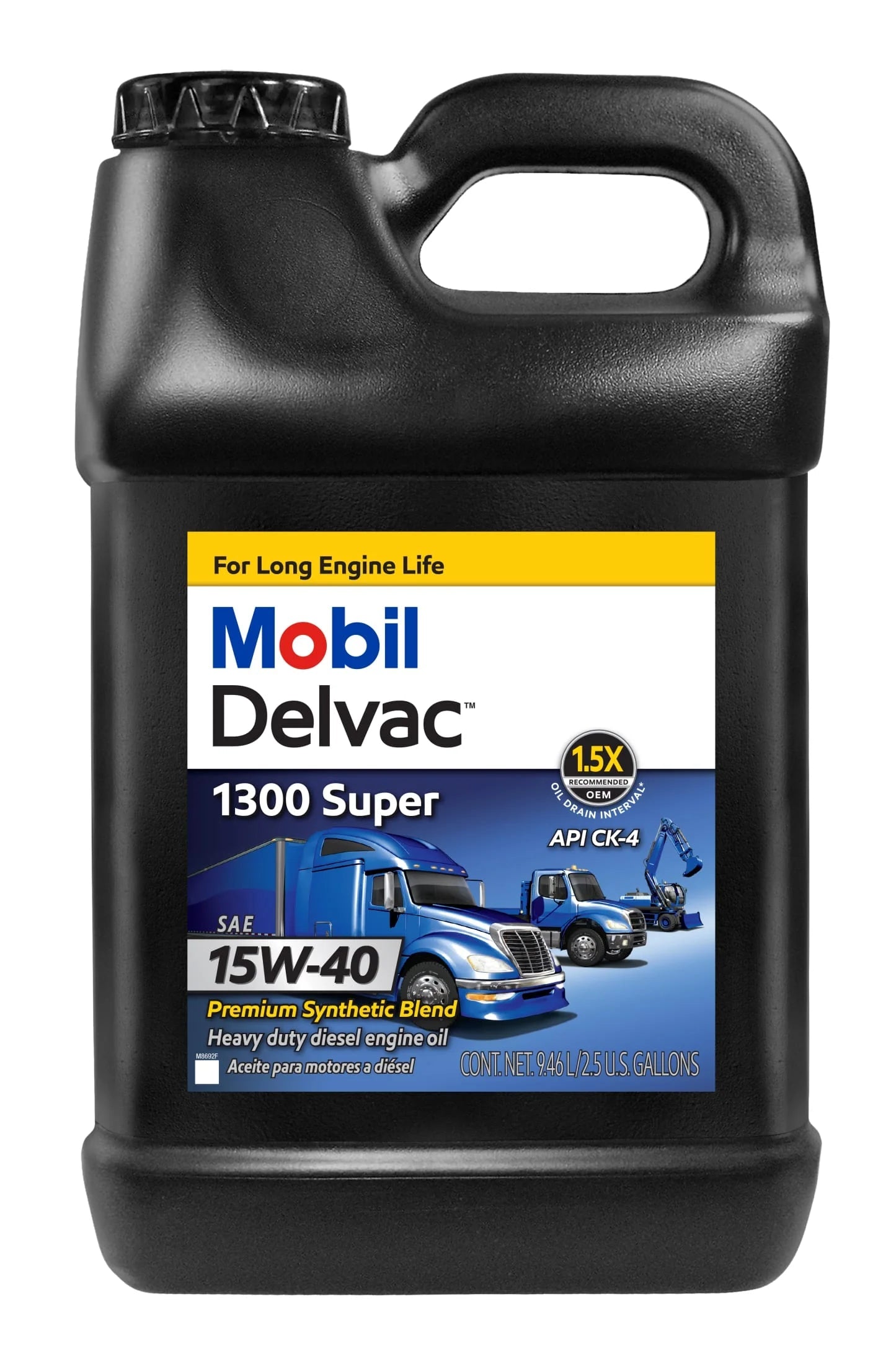 1300 Super Heavy Duty Premium Synthetic Blend Diesel Engine Oil 15W-40, 2.5 Gallon