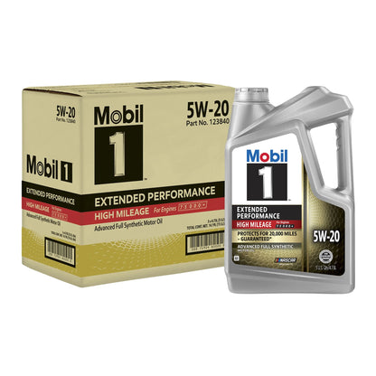 Extended Performance High Mileage Full Synthetic Motor Oil 5W-20, 5 Quart (3 Pack)