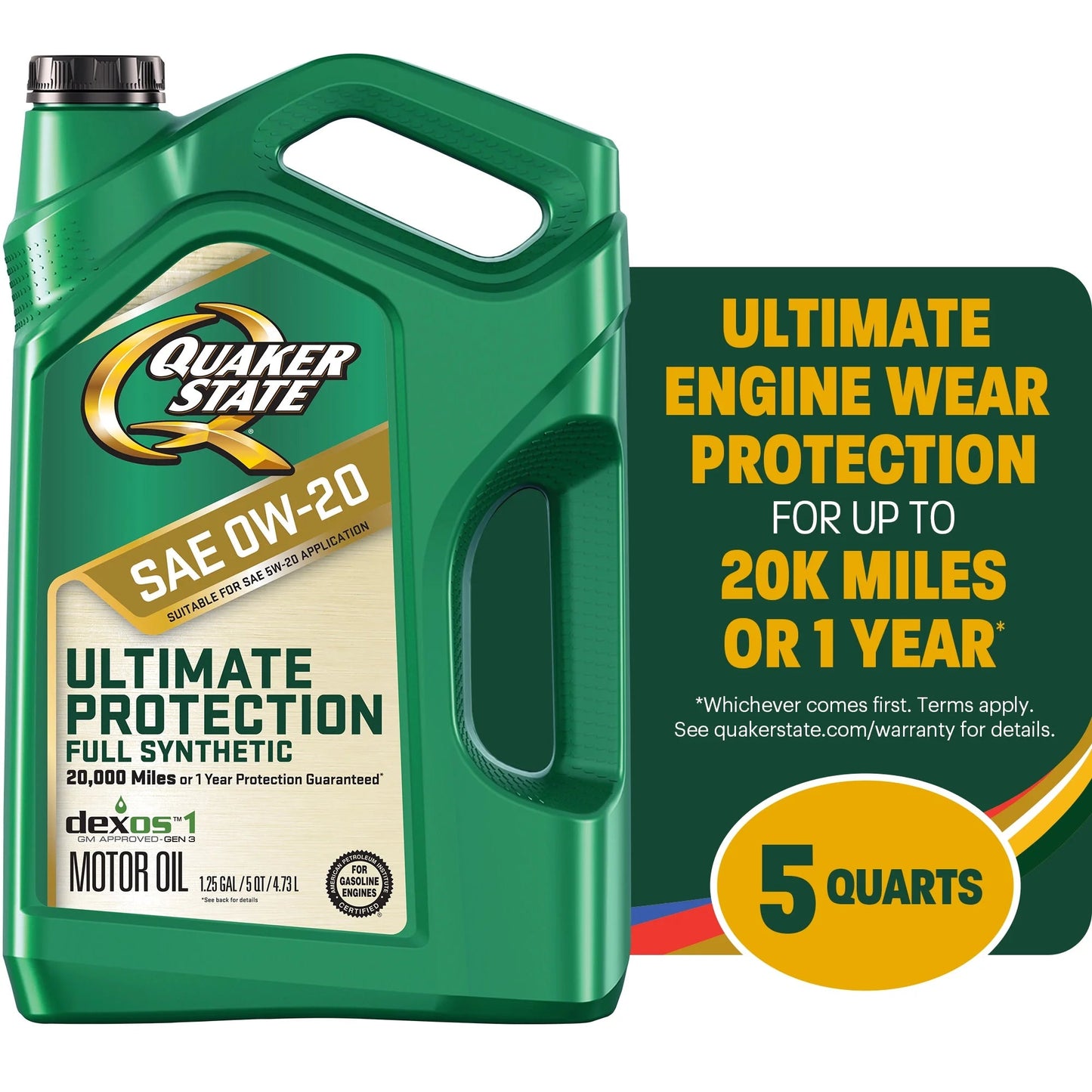 Ultimate Protection Full Synthetic 0W-20 Motor Oil, 5 Quart