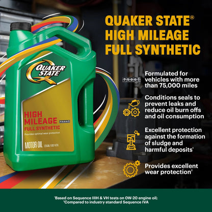 Full Synthetic High Mileage 5W-30 Motor Oil, 5 Quart