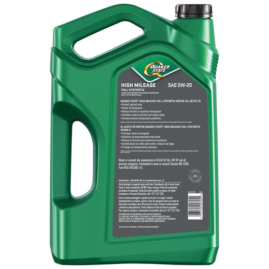 Full Synthetic High Mileage 0W-20 Motor Oil, 5 Quart